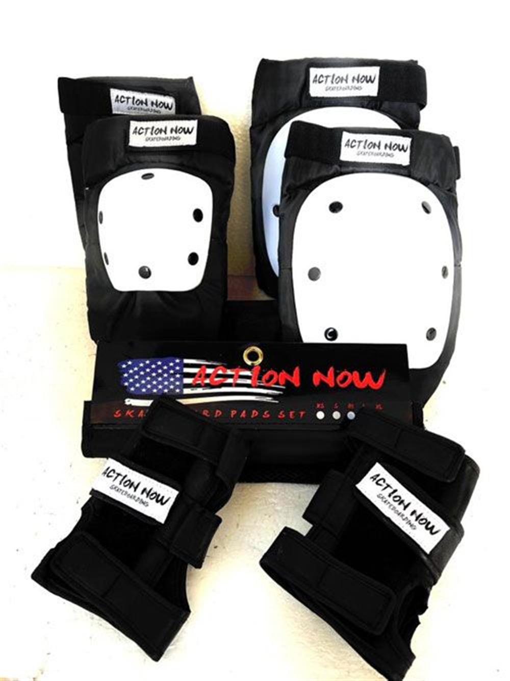 3-in-1_Pad_Set_Black_White_Action-now skateboard